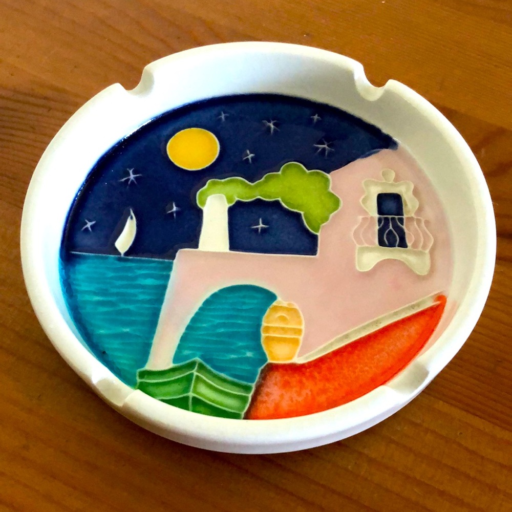 F. Gabrielli Roma Hand Painted Ashtray